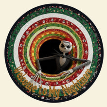 Load image into Gallery viewer, “Embrace the Spooky Spirit!” - Personalized Quilted Round Mat for Horror Fans - Unique Christmas Gift for Your Favorite Nightmare Enthusiasts Doormat PopCulturePrints