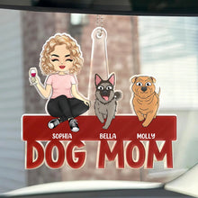 Load image into Gallery viewer, "Cheers to Dog Moms!" - Personalized Acrylic Car Hanger for Pet Lovers Acrylic Car Hanger PopCulturePrints