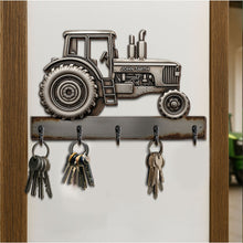 Load image into Gallery viewer, “Drive into Style” - Personalized Tractor Key Hanger - Perfect Gift for Tractor Lovers Wood Sign PopCulturePrints
