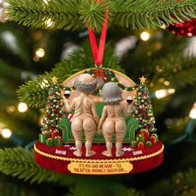 Load image into Gallery viewer, "It's You and Me, Babe - Personalized Christmas Ornament for Couples" Ornament PopCulturePrints
