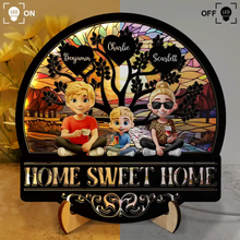 Load image into Gallery viewer, Home Sweet Home Family - Personalized LED Light Wooden Plaque LED Light Wooden Plaque PopCulturePrints