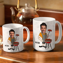 Load image into Gallery viewer, "Mr. Good Lookin' Is Cookin'" - Custom Photo Grilling Apron & Personalized Mug - Unique Gift for Dad, Grandpa, and BBQ Lovers Mug PopCulturePrints
