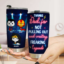 Load image into Gallery viewer, Personalized Dad Thank You Tumbler - Superhero Edition Tumbler Cup PopCulturePrints
