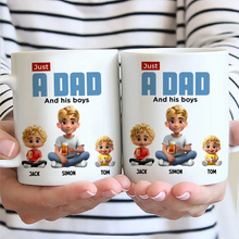 Load image into Gallery viewer, Just A Dad And His Girl 3D Cartoon - Personalized Mug Mug PopCulturePrints