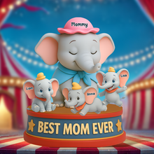 Load image into Gallery viewer, "Best Mom Ever" - Personalized Elephant Mom Acrylic Plaque - Perfect Gift for Mom, Grandma, or Any Elephant Lover Shaped Plaques PopCulturePrints