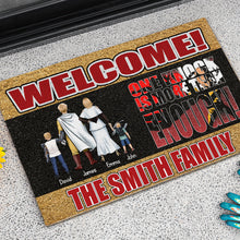 Load image into Gallery viewer, Welcome Personalized Family Doormat - Custom Cartoon Character Design Doormat PopCulturePrints