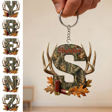 Load image into Gallery viewer, "Personalize Your Adventure!" - Alphabet Initial Letter Acrylic Keychain - Custom Gift for Hunting Lovers Keychains PopCulturePrints