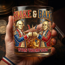 Load image into Gallery viewer, "Shake & Bake!" Celebrate 250 Years of USA - Personalized Round Glass - Unique Gifts for History Buffs, Collectors & Friends Glass PopCulturePrints