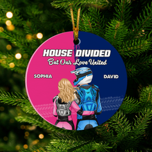 Load image into Gallery viewer, Custom Motocross Couple Christmas Ornament - House Divided Ornament PopCulturePrints