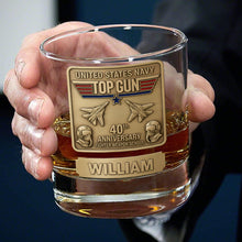 Load image into Gallery viewer, "Soar High with Pride!" - Fighter Aircraft 40th Anniversary Decanter Set - Personalized Gifts for Aviation Enthusiasts Bottle PopCulturePrints