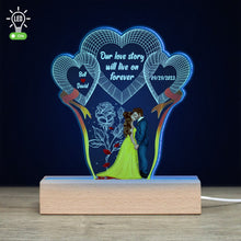 Load image into Gallery viewer, Personalized Romantic 3D LED Light - Couple's Gift for Valentine's Day Gifts Led Night Light PopCulturePrints