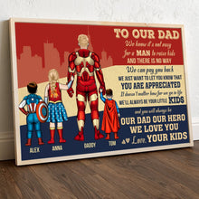 Load image into Gallery viewer, Hero Dad Personalized Canvas Print Poster & Canvas PopCulturePrints