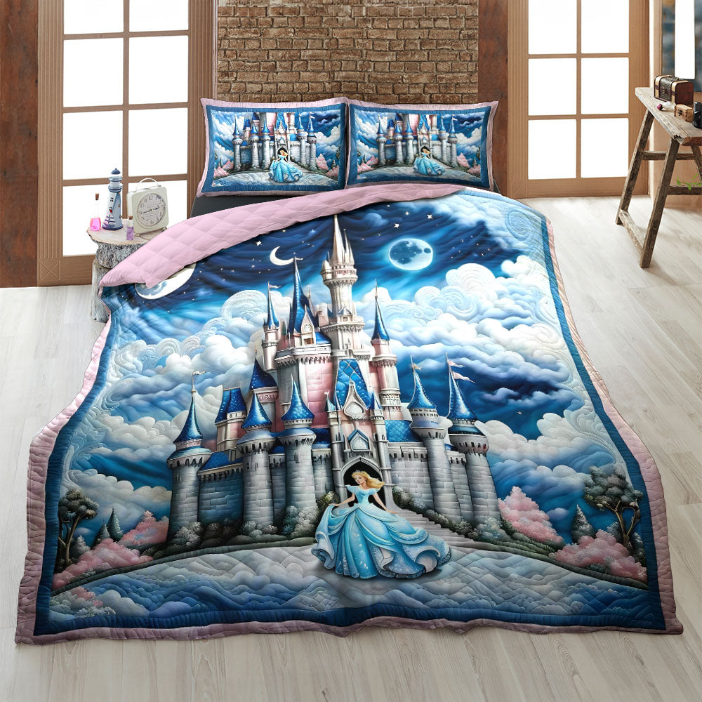Enchanted Princess Castle Quilt Bed Set Blanket PopCulturePrints