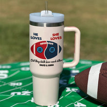 Load image into Gallery viewer, Customized Football Couple Tumbler with Team Logos - Valentine's Day Gifts Tumbler Cup PopCulturePrints