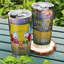 Load image into Gallery viewer, Personalized Camping Couple Tumbler - Love You to the Mountains & Back Tumbler Cup PopCulturePrints