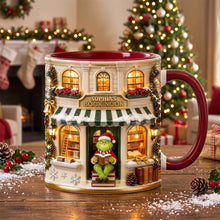 Load image into Gallery viewer, "Embrace the Cozy Spirit!" - Cozy Winter Bookstore Coffee Mug - Personalized Gift for Book Lovers Coffee Mug PopCulturePrints