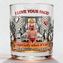Load image into Gallery viewer, I Love Your Face! - Personalized Funny Valentine Gift for Him - 11oz Round Glass Glass PopCulturePrints