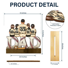 Load image into Gallery viewer, “We Hit A Homerun Scoring You As Our Dad” - Personalized Custom Shaped 2-Layered Wooden Plaque - Gift for Dad, Grandpa & Baseball Lovers Wooden Plaque PopCulturePrints