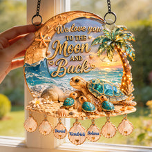 Load image into Gallery viewer, We Love You to the Moon and Back - Personalized Mother Turtle and Baby Suncatcher - A Heartfelt Gift for Mom, Grandma, and More Ornament PopCulturePrints