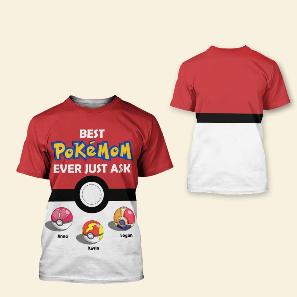 Personalized Best PokeMom 3D Shirt - Custom Mother's Day Gift AOP Products PopCulturePrints