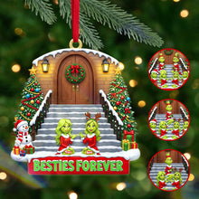 Load image into Gallery viewer, "Besties Forever" - Personalized Christmas Acrylic Ornament for Friends and Loved Ones Ornament PopCulturePrints