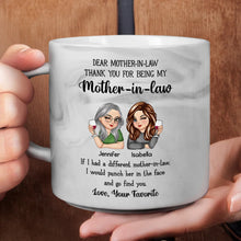 Load image into Gallery viewer, Dear Mother-in-Law, I Would Punch Her In The Face - Personalized Marble Mug Marble Mug PopCulturePrints