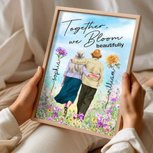 Load image into Gallery viewer, Personalized Blooming Together Poster for Older Couples Poster & Canvas PopCulturePrints