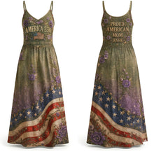 Load image into Gallery viewer, "Celebrate America with Pride!" - Proud American Mom Maxi Dress - Personalized Gifts for Moms, Grandmas & More Dress PopCulturePrints