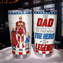 Load image into Gallery viewer, Personalized Hero Dad Tumbler - Custom Superhero Gift Tumbler Cup PopCulturePrints