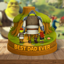 Load image into Gallery viewer, Best Dad Ever - Personalized Green Monsters Plaque for Dad Shaped Plaques PopCulturePrints