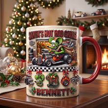 Load image into Gallery viewer, “Rev Up Your Spirit!” - Cute Alphabet Christmas Fun Rat Fink Accent Mug - Personalized Gift for Hot Rod Lovers
