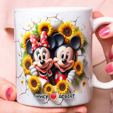 Load image into Gallery viewer, Love Blooms: Personalized Mouse Couple Mug - Perfect Gift for Couples Coffee Mug PopCulturePrints
