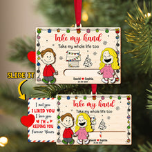 Load image into Gallery viewer, Personalized Couple Ornament | Hand in Hand Design | Valentine's Day Gifts Ornament PopCulturePrints