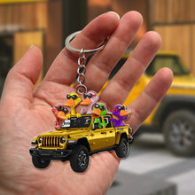 Load image into Gallery viewer, Happy Ducks Keychain - Personalized Gift for Off-Road Lovers Keychains PopCulturePrints