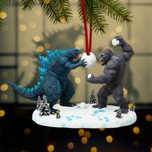 Load image into Gallery viewer, Let the Fun Begin - Fun Snowball Fight Christmas Ornament - Personalized Gift for Fans Ornament PopCulturePrints