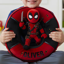 Load image into Gallery viewer, Unleash Your Inner Antihero with the Chaotic Red Alphabet Letter Pillow - Personalized Gift for Kids Pillow PopCulturePrints