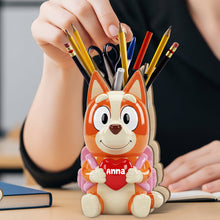 Load image into Gallery viewer, "Start School with a Smile!" - Back To School Wooden Pen Holder - Personalized Gift for Kids Pen Holder PopCulturePrints