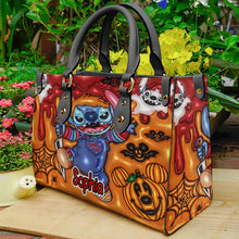 Load image into Gallery viewer, Personalized Halloween Horror Character Leather Bag - Stitch Edition Leather Bag PopCulturePrints