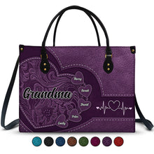 Load image into Gallery viewer, Grandma's Love Shines Bright - Personalized Leather Wallet and Bag Combo Combo Leather Wallet & Bag PopCulturePrints
