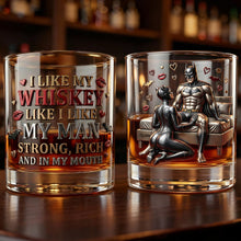 Load image into Gallery viewer, "Whiskey & Love: Strong & Rich - Personalized Round Glass for Couples" Glass PopCulturePrints