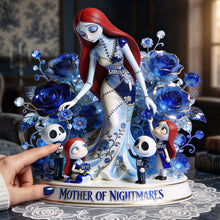 Load image into Gallery viewer, “Celebrate the Spooky Glamour of Motherhood” - Spooky Mom Toile De Jouy Acrylic Plaque - Personalized Gifts for Mothers Shaped Plaques PopCulturePrints