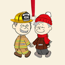 Load image into Gallery viewer, Personalized Firefighter Couple Ornament - Custom Christmas Gift | Valentine's Day Gifts Ornament PopCulturePrints