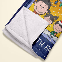 Load image into Gallery viewer, Custom Family Cartoon Christmas Blanket - Peanuts Style Blanket PopCulturePrints