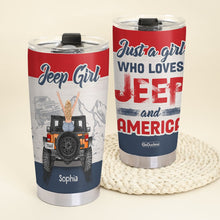 Load image into Gallery viewer, Personalized Jeep Girls Tumbler - Custom Name Travel Mug Tumbler Cup PopCulturePrints