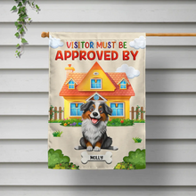 Load image into Gallery viewer, “Visitor Must Be Approved By Dogs” - Personalized Garden Flag - The Perfect Gift for Dog Lovers Flag PopCulturePrints