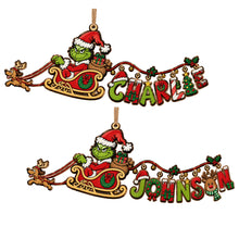 Load image into Gallery viewer, "Unwrap the Magic of Christmas!" - Personalized Mischievous Sleigh Ornament - Gift for Kids, Family, and Friends