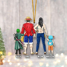 Load image into Gallery viewer, Personalized Family Christmas Ornament - Anime Inspired Gift Ornament PopCulturePrints
