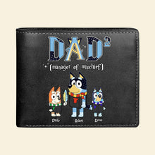 Load image into Gallery viewer, Personalized Dad Wallet - Manager of Mischief PU Leather Wallet PopCulturePrints