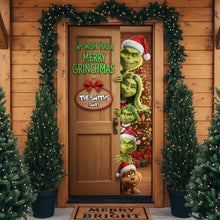 Load image into Gallery viewer, We Wish You a Merry Grinchmas - Personalized Family Christmas Door Cover Door Covers PopCulturePrints