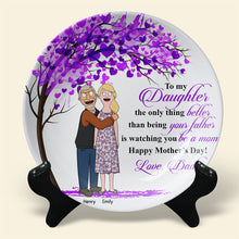 Load image into Gallery viewer, To my Daughter: A Heartfelt Mother's Day Gift - Personalized Round Plate Ceramic Round Plate PopCulturePrints